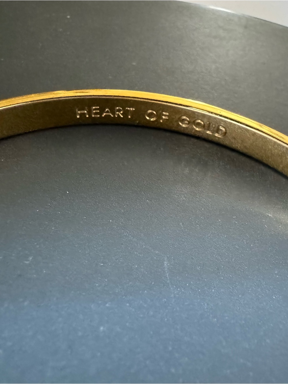 Kate Spade Heart Of Gold Bangle Bracelet Gold Tone Minimalist Stackable - Picture 6 of 8